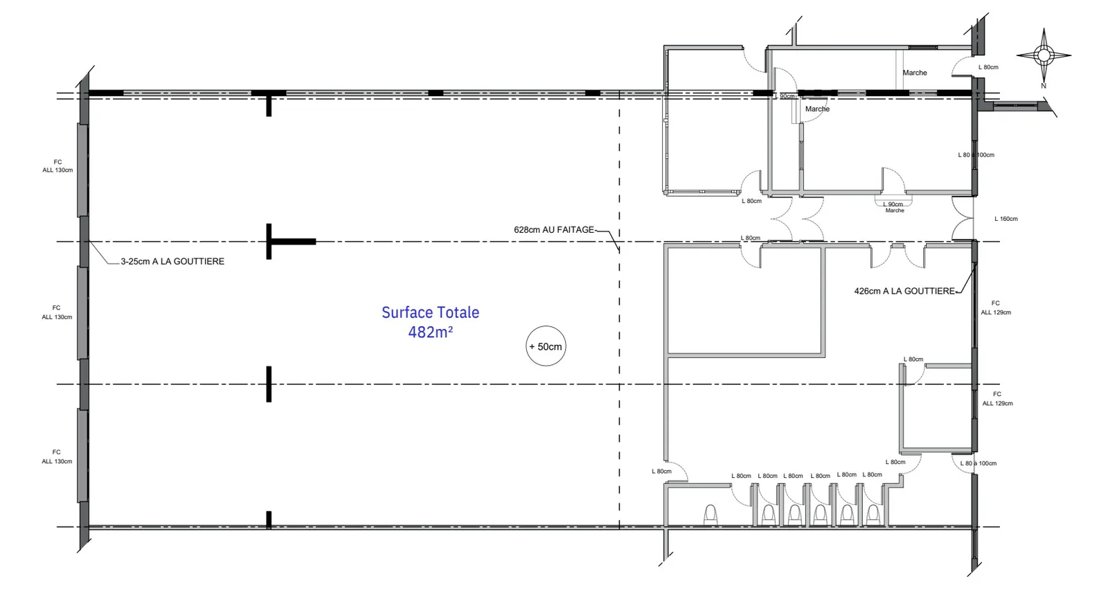 Plan de relevé de l’espace avant travaux