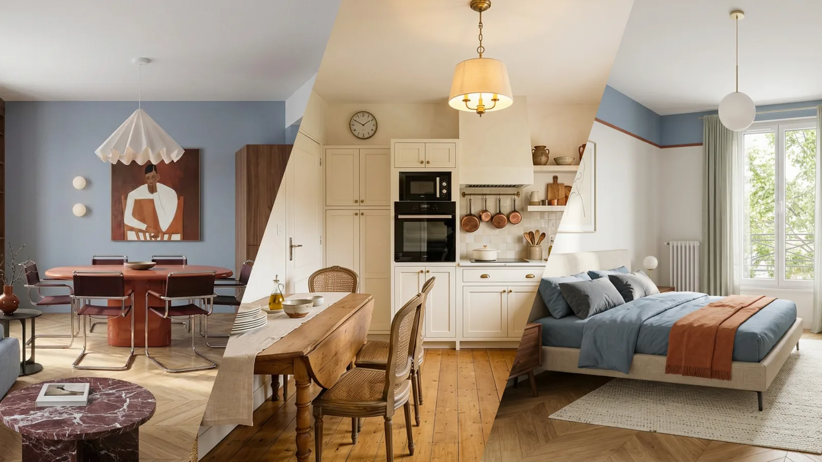 Avant-après d’un séjour et d’une chambre : valorisation d’un bien immobilier par l’image